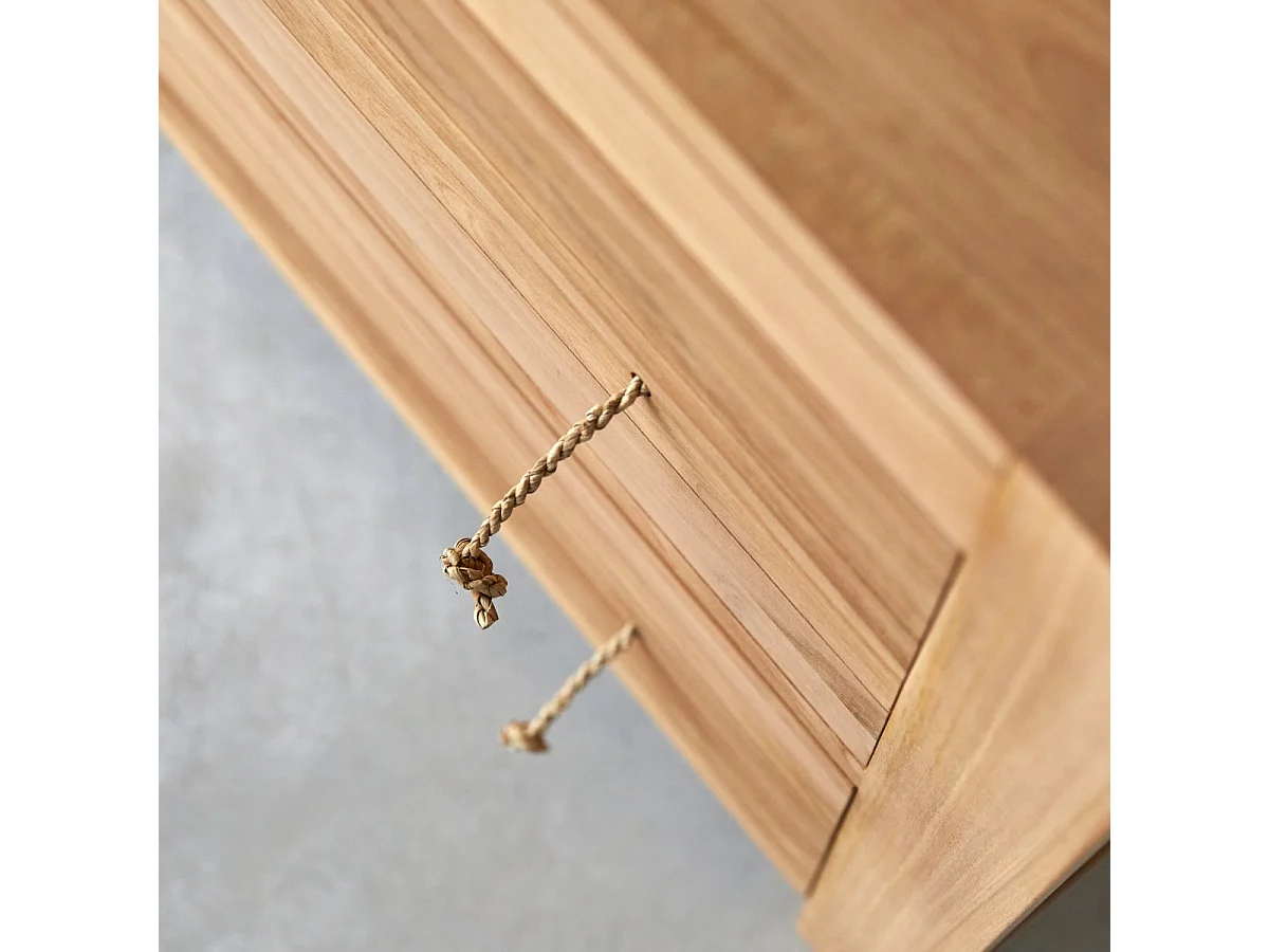 Commode en bois de teck 2 tiroirs Minimalys
