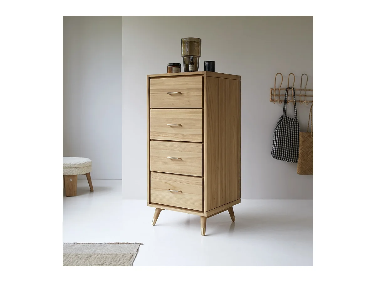 Madia con 4 cassetti in Teak stile vintage