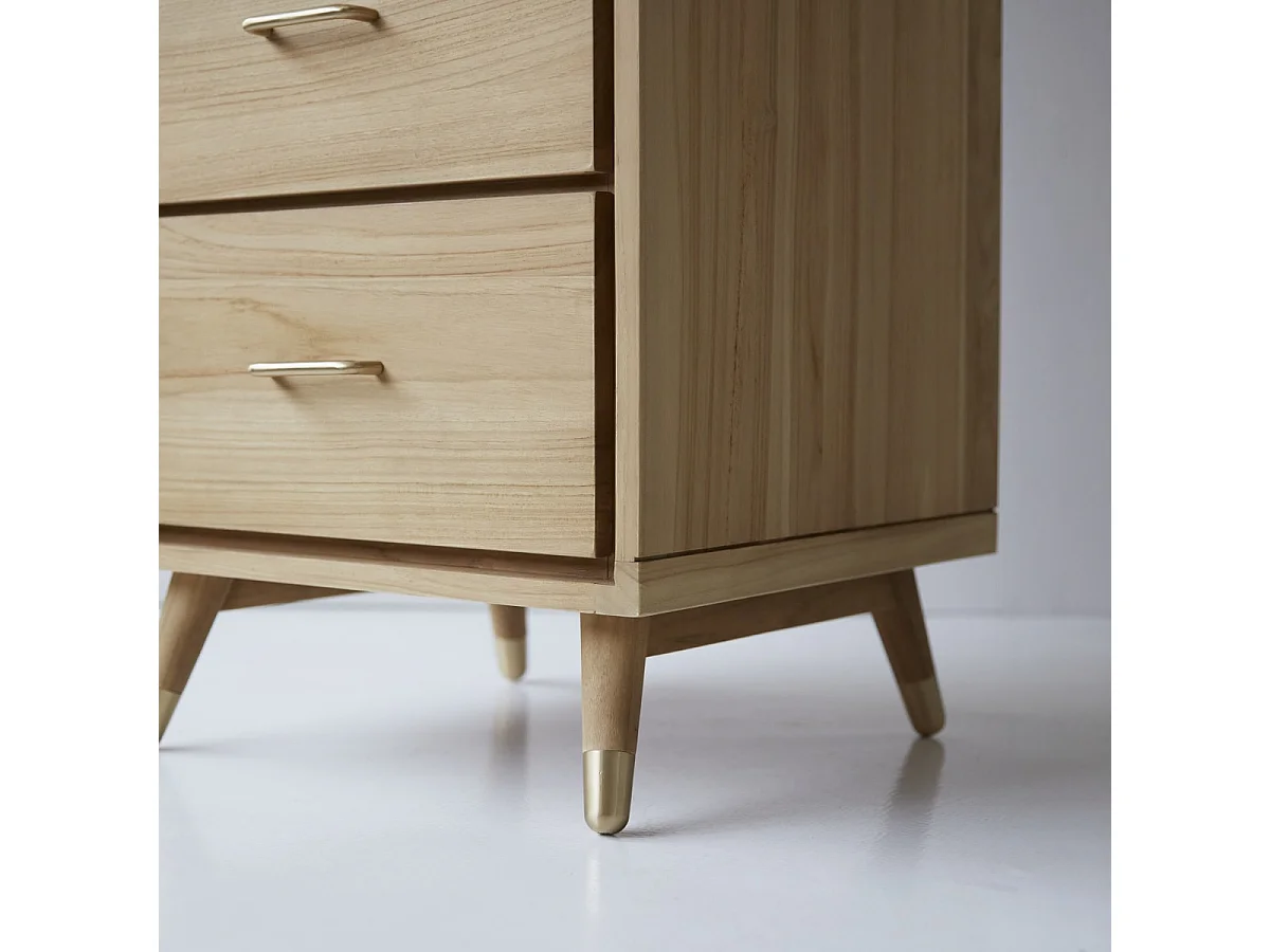 Hochkommode mit 4 Schubladen aus Teak Vintage Stil