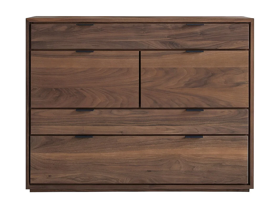 Kommode Senson aus Nussbaumholz mit 3 Schubladen