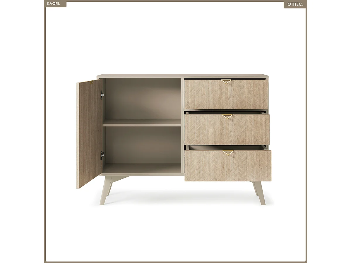 Commode - L.106 x H.80 x P.38 cm - 3 tiroirs - KAORI