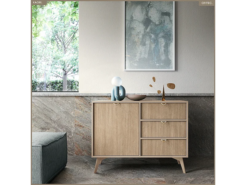 Commode - L.106 x H.80 x P.38 cm - 3 tiroirs - KAORI