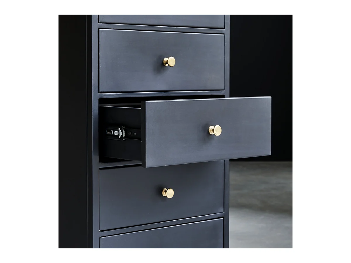 Chiffonnier en métal peint 5 tiroirs Anika