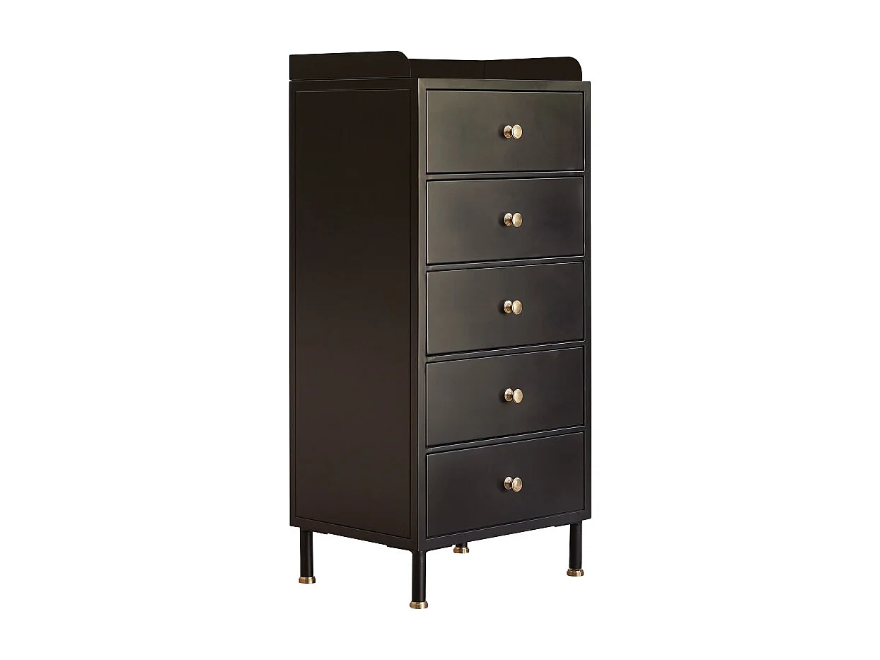 Chiffonnier en métal peint 5 tiroirs Anika