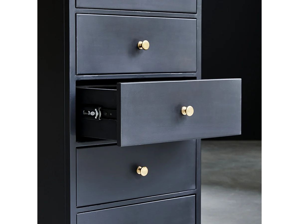 Chiffonnier en métal peint 5 tiroirs Anika