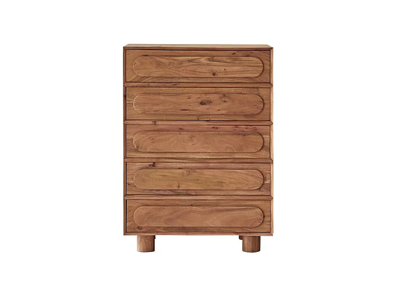 Cassettiera in legno di acacia 5 cassetti Olga