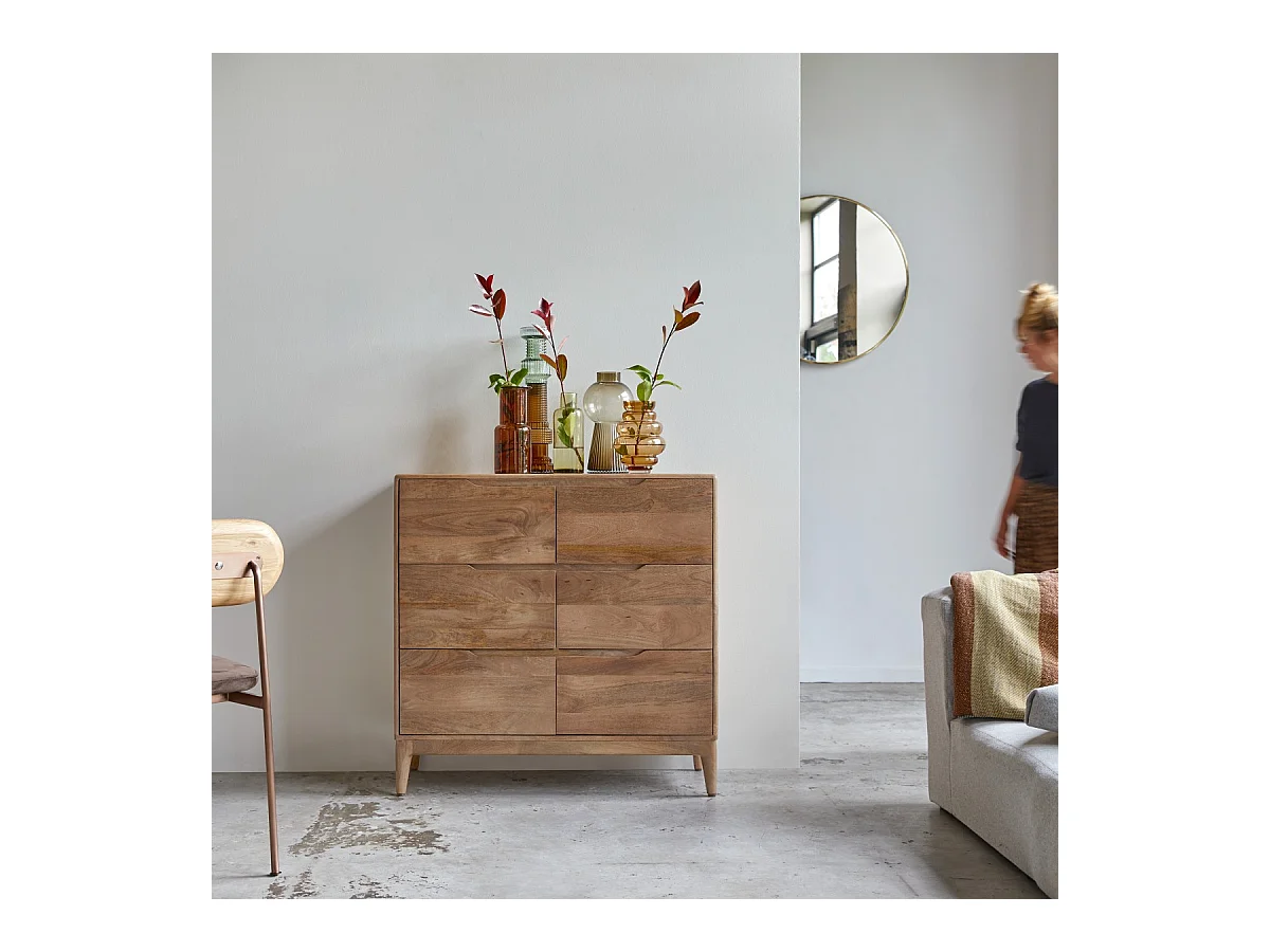 Commode de rangement en bois de manguier massif Gabrielle