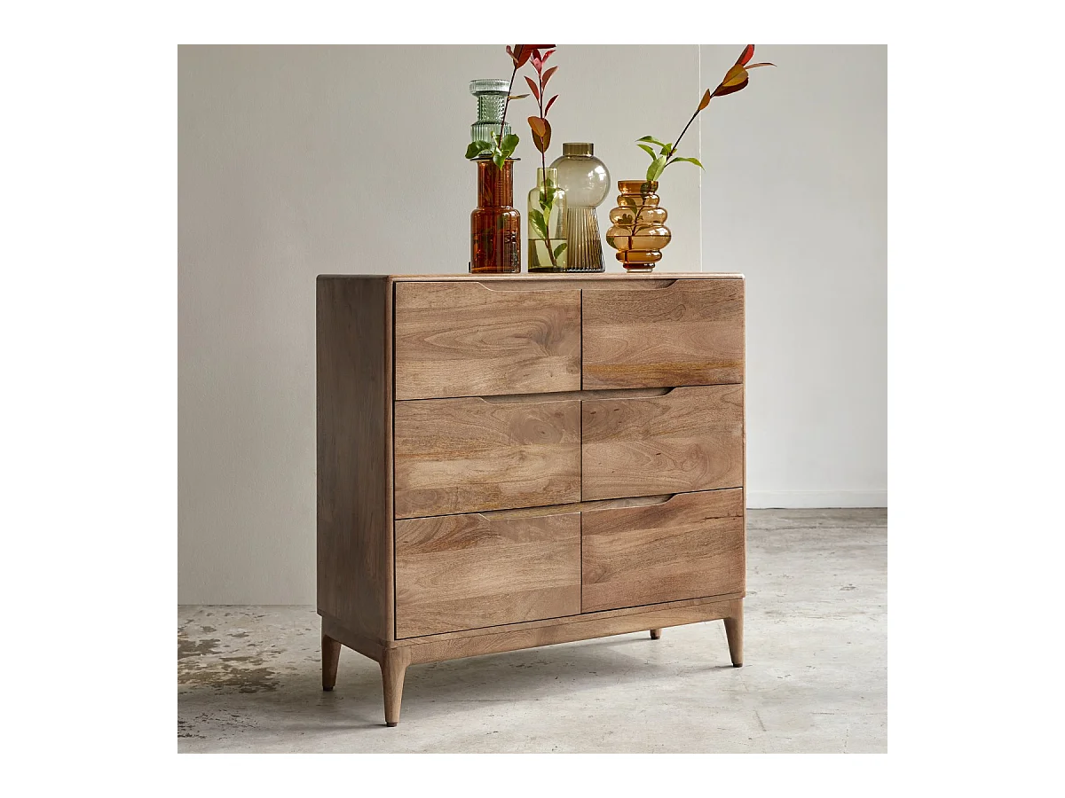 Commode de rangement en bois de manguier massif Gabrielle
