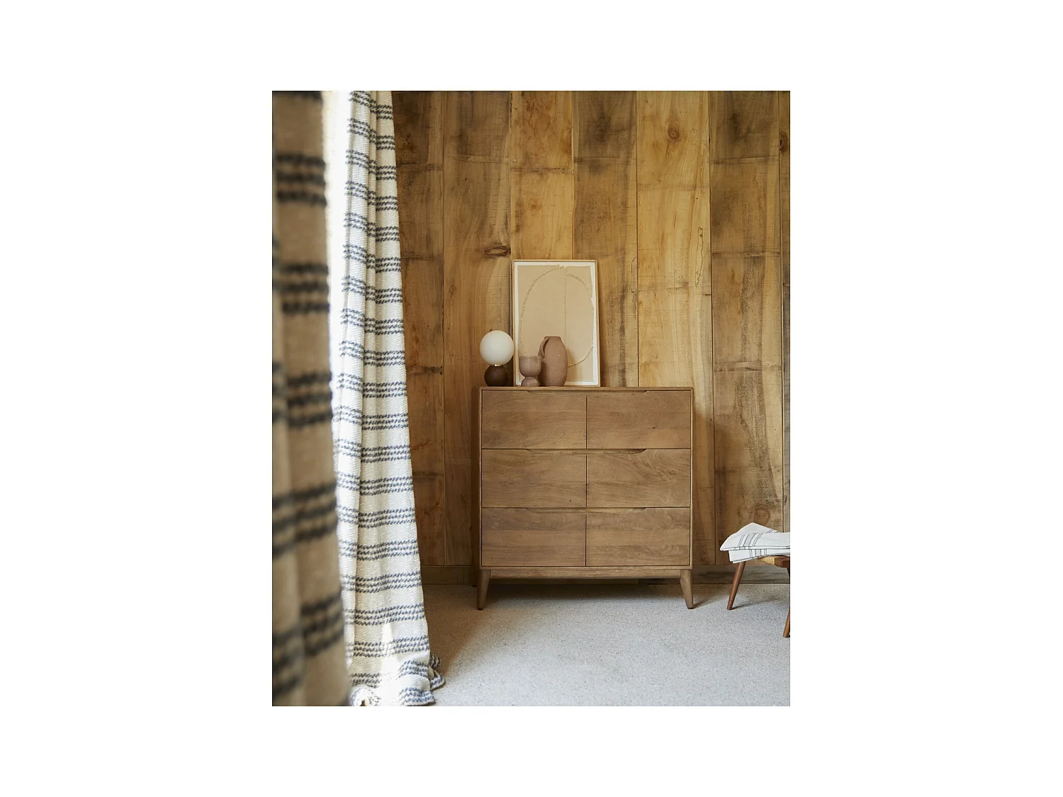 Commode de rangement en bois de manguier massif Gabrielle