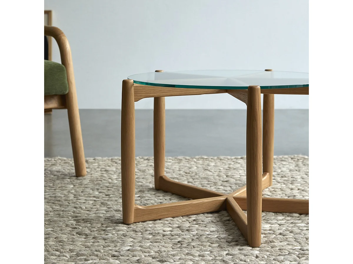 Tavolino in legno di rovere massello 64x64 Nori