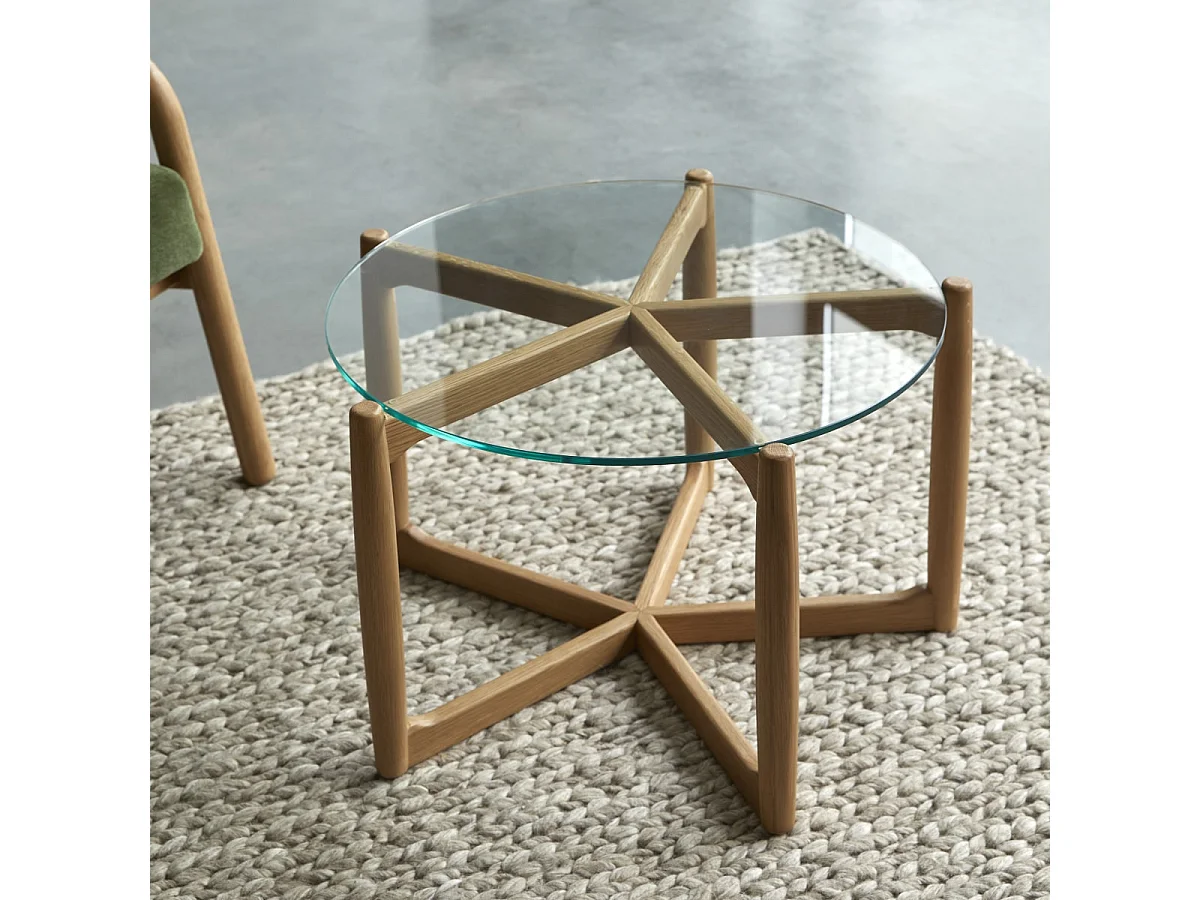 Tavolino in legno di rovere massello 64x64 Nori