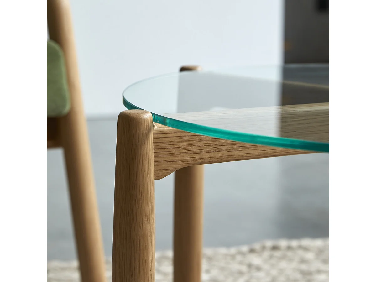 Tavolino in legno di rovere massello 64x64 Nori