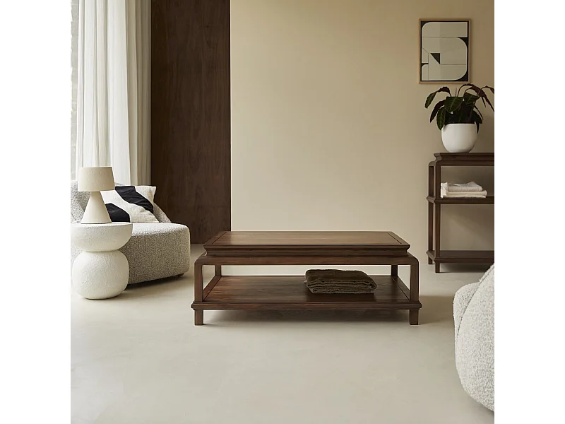 Rechteckiger Couchtisch aus Akazienholz 115 Achille