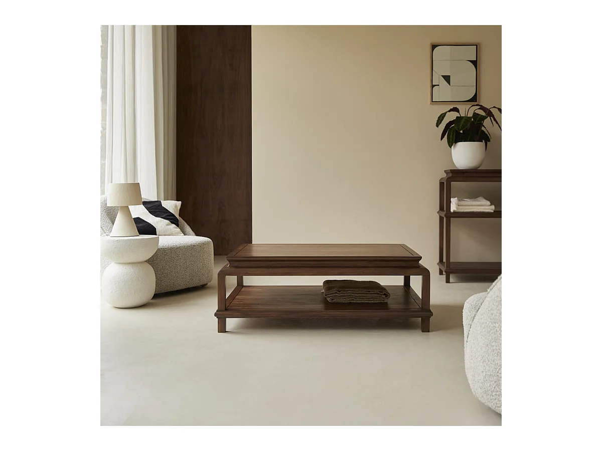Table basse rectangulaire en bois d'acacia 115 Achille