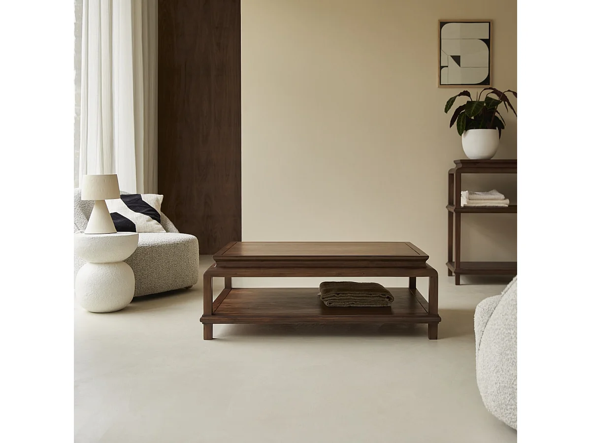 Table basse rectangulaire en bois d'acacia 115 Achille