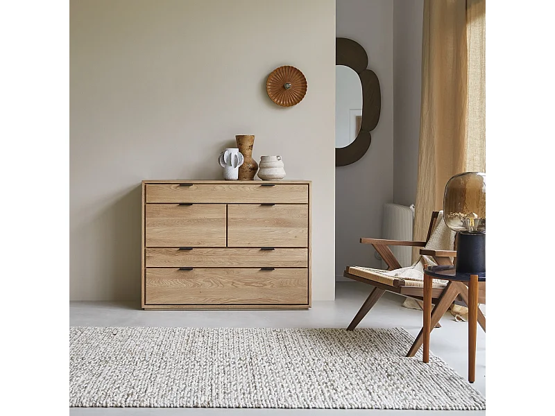 Cassettiera in legno di quercia 3 cassetti Senson