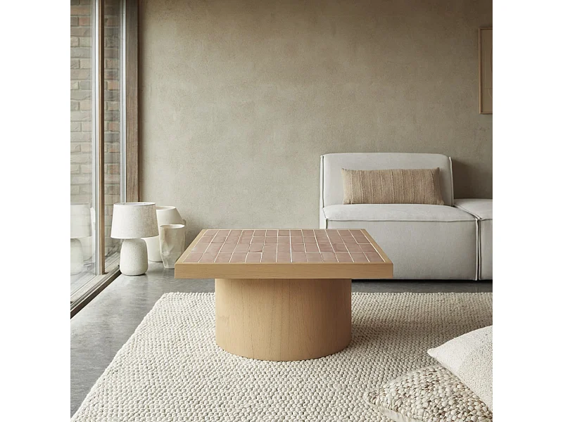 Tavolino in legno di mindi 85