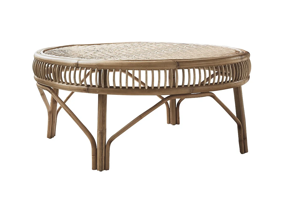 Couchtisch aus Rattanstäben 90 Zita