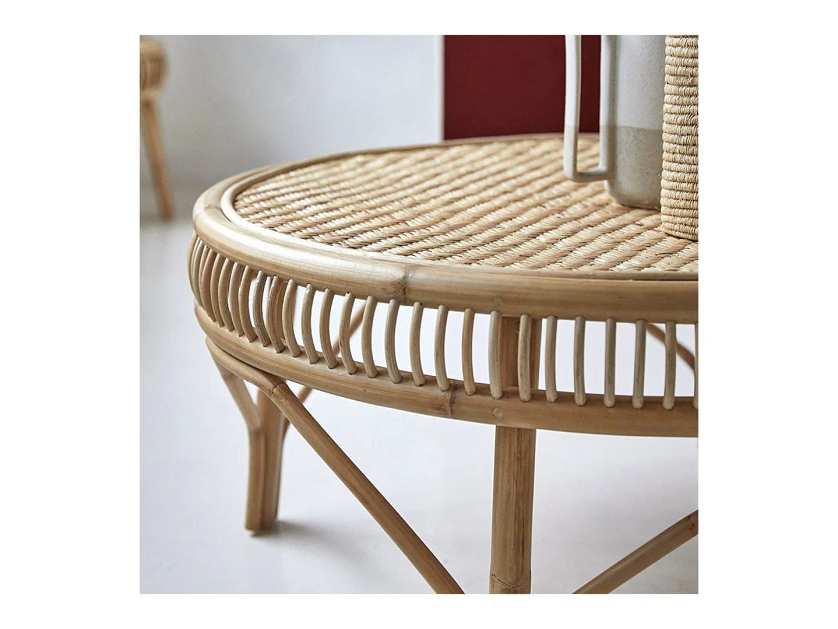 Couchtisch aus Rattanstäben 90 Zita