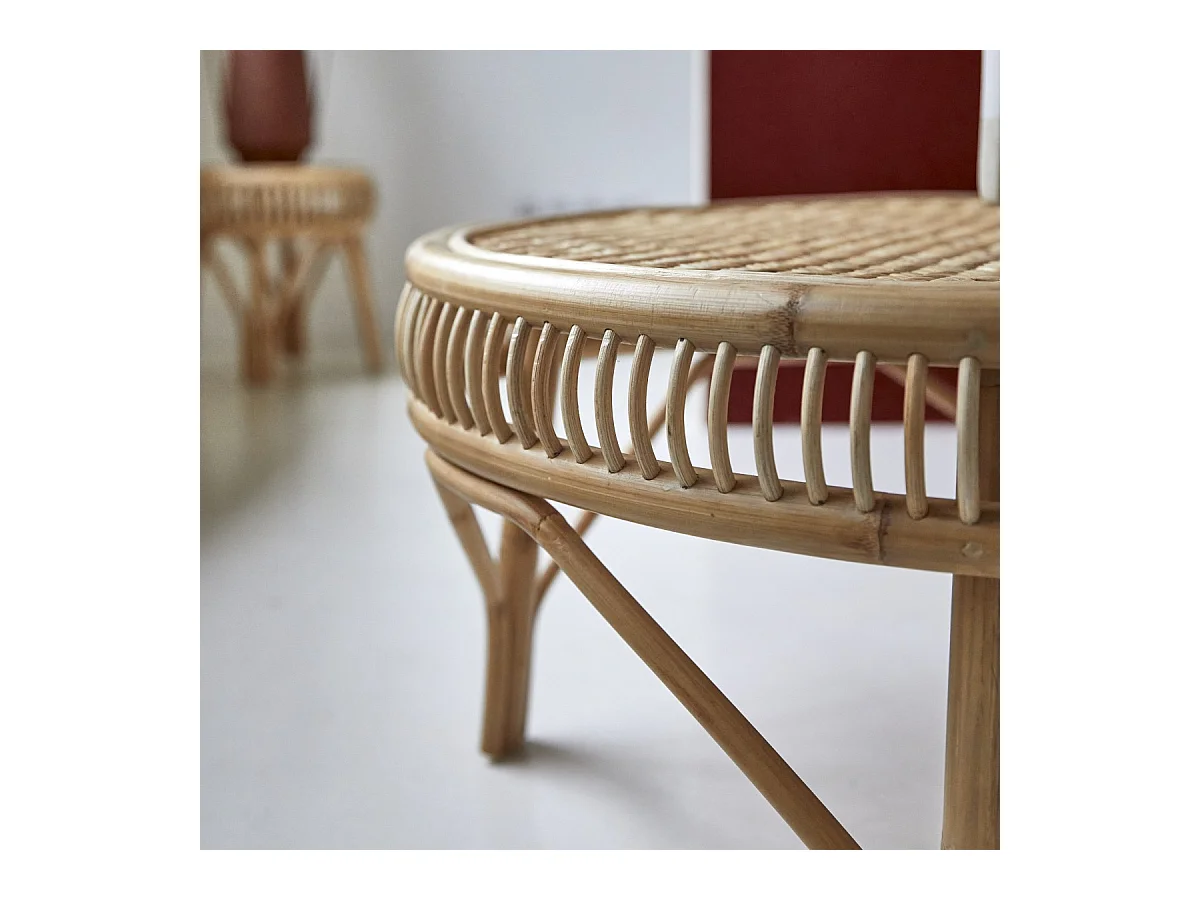 Couchtisch aus Rattanstäben 90 Zita