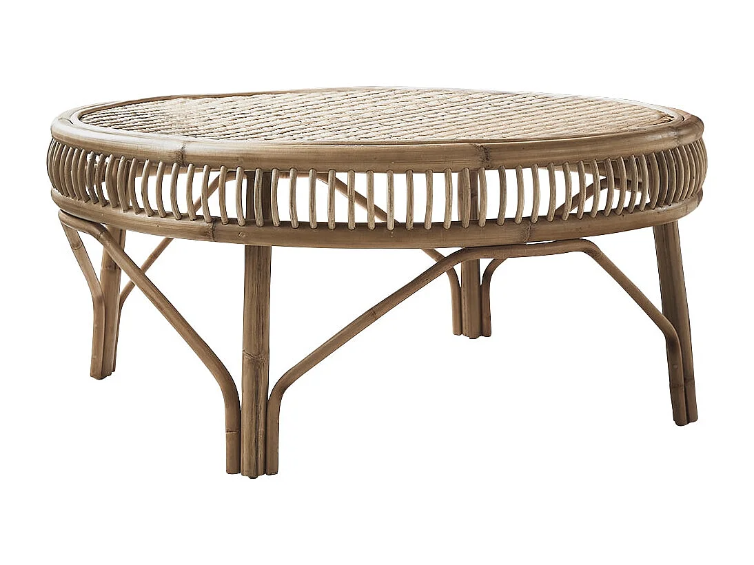 Couchtisch aus Rattanstäben 90 Zita
