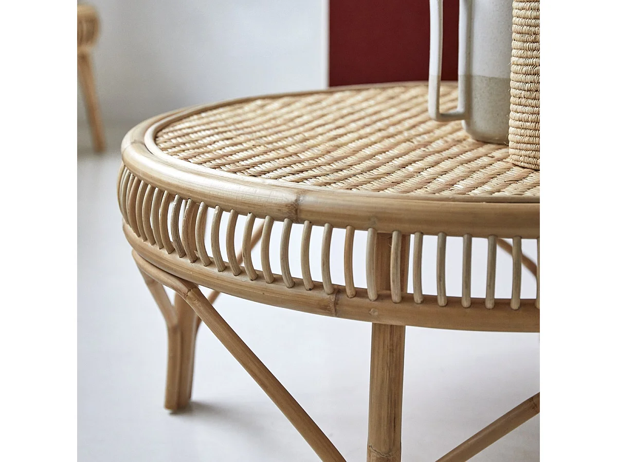 Couchtisch aus Rattanstäben 90 Zita