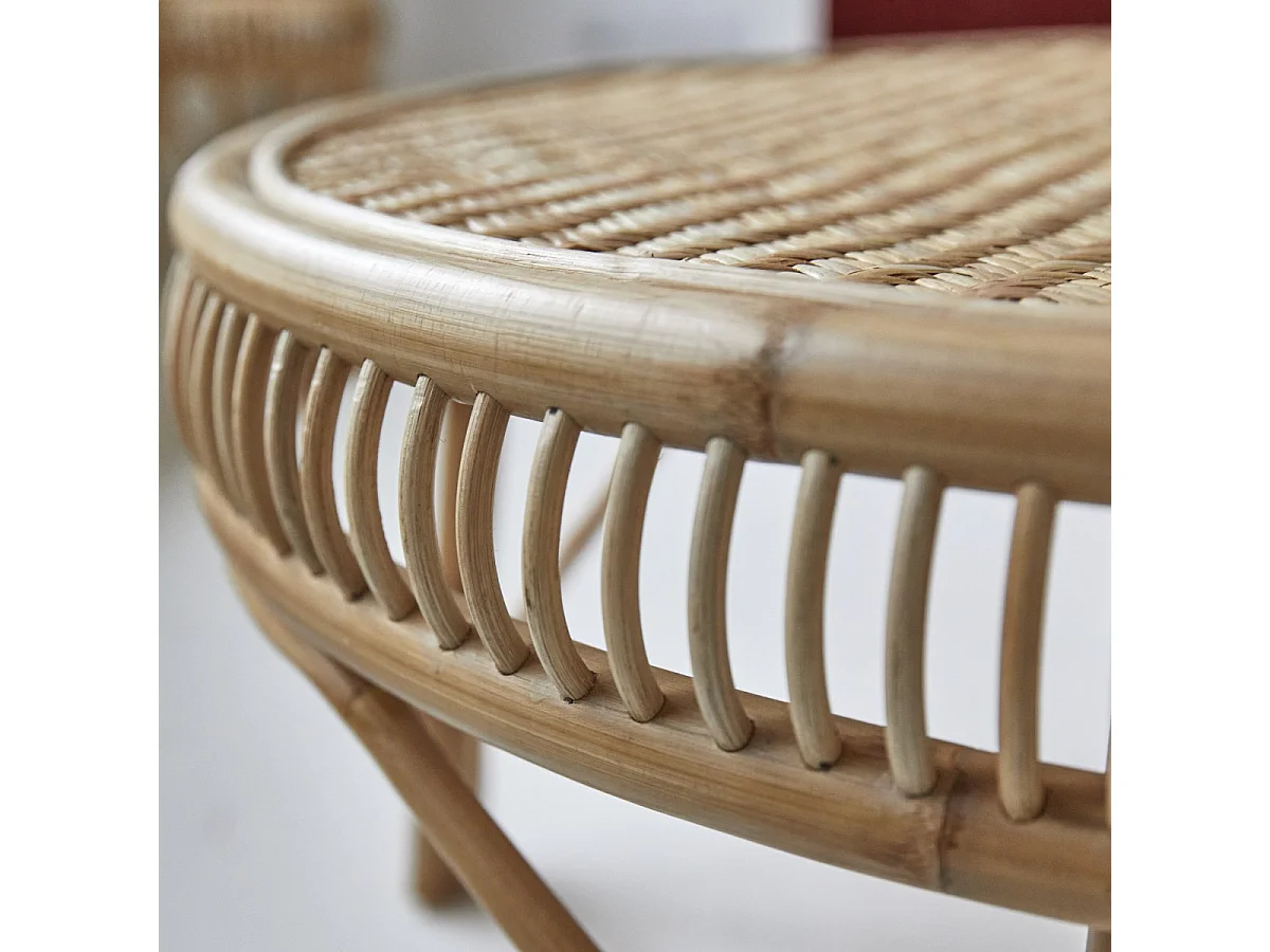 Couchtisch aus Rattanstäben 90 Zita