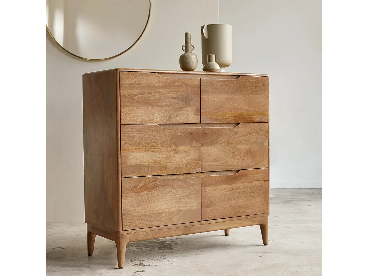 Cassettiera in legno di mango massello Gabrielle