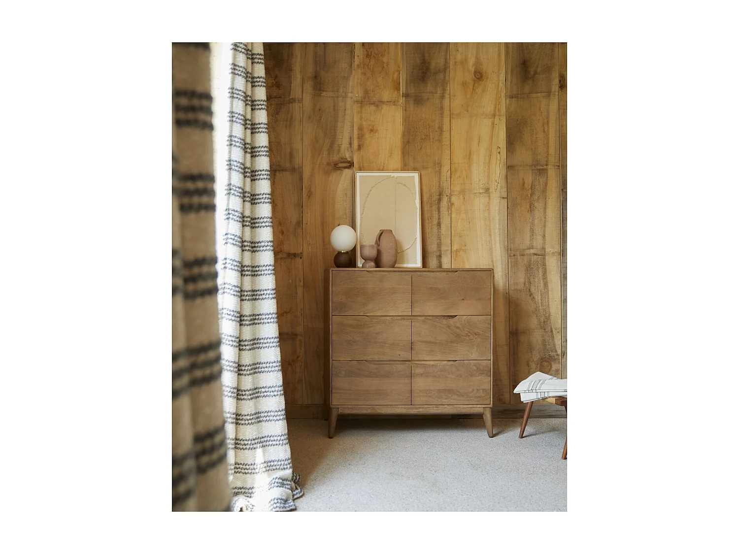 Cassettiera in legno di mango massello Gabrielle