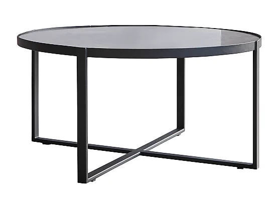 Tavolino tondo in marmo e metallo 90 Milan