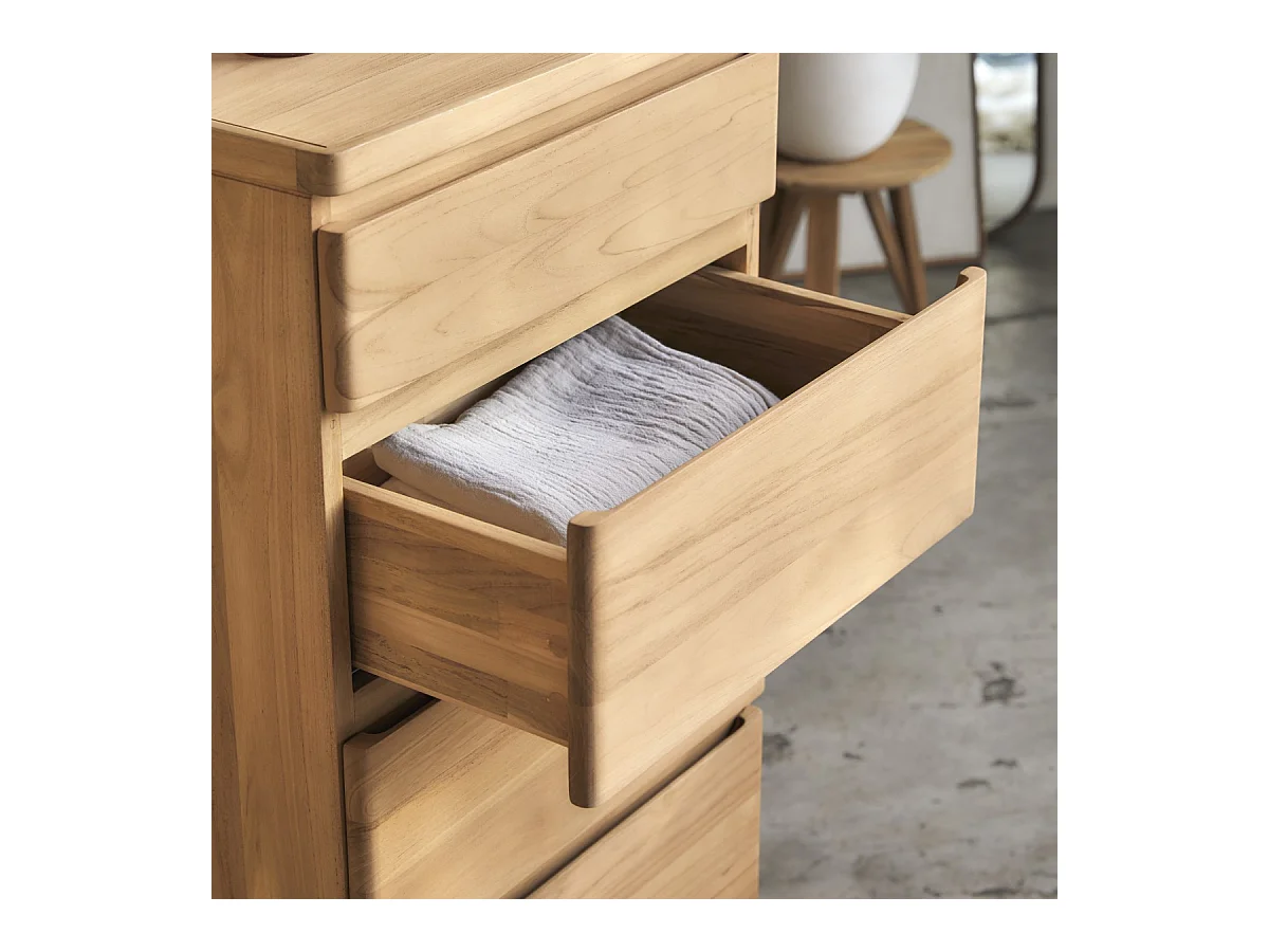 Chiffonnier en bois de teck massif Nino