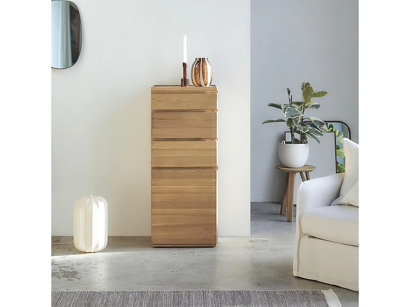 Chifonnier in legno di teak massello Nino