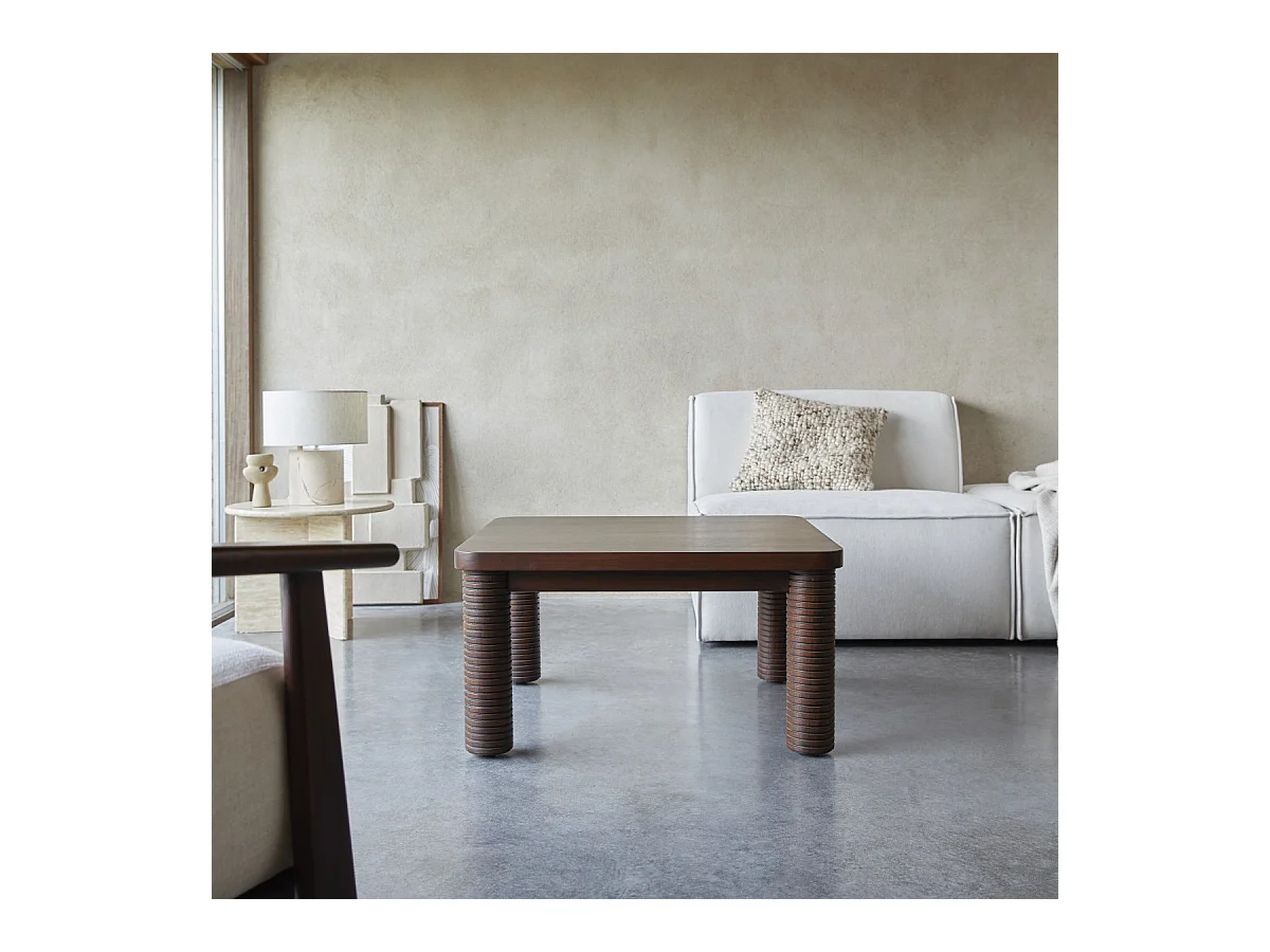 Table basse en bois de mindi 80 x80 Leandro
