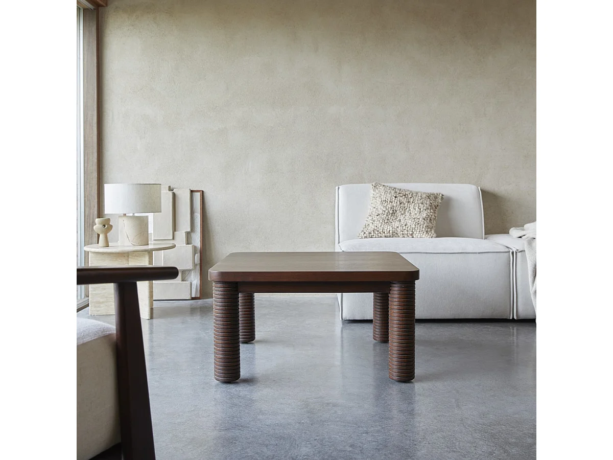 Table basse en bois de mindi 80 x80 Leandro