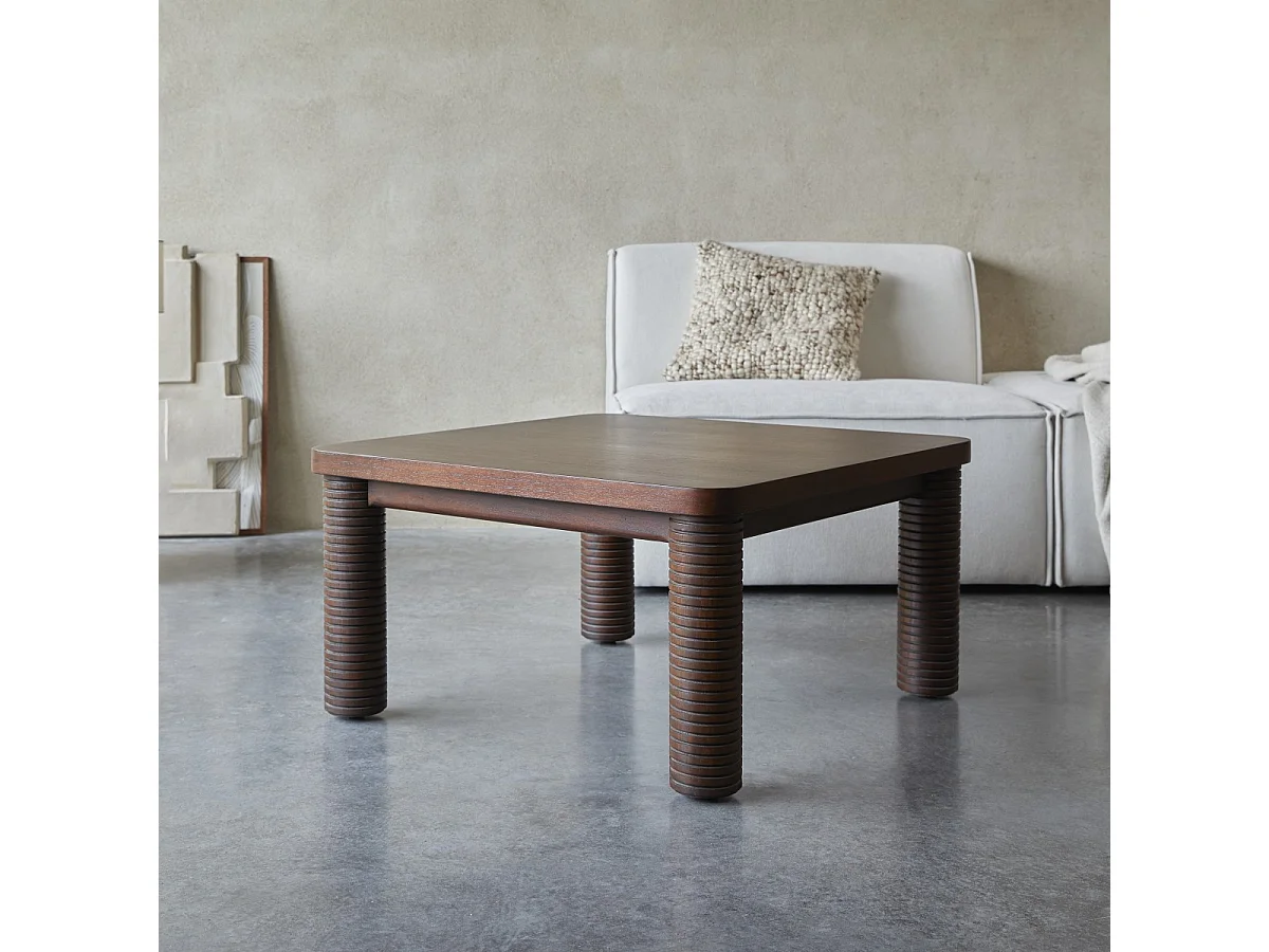Table basse en bois de mindi 80 x80 Leandro
