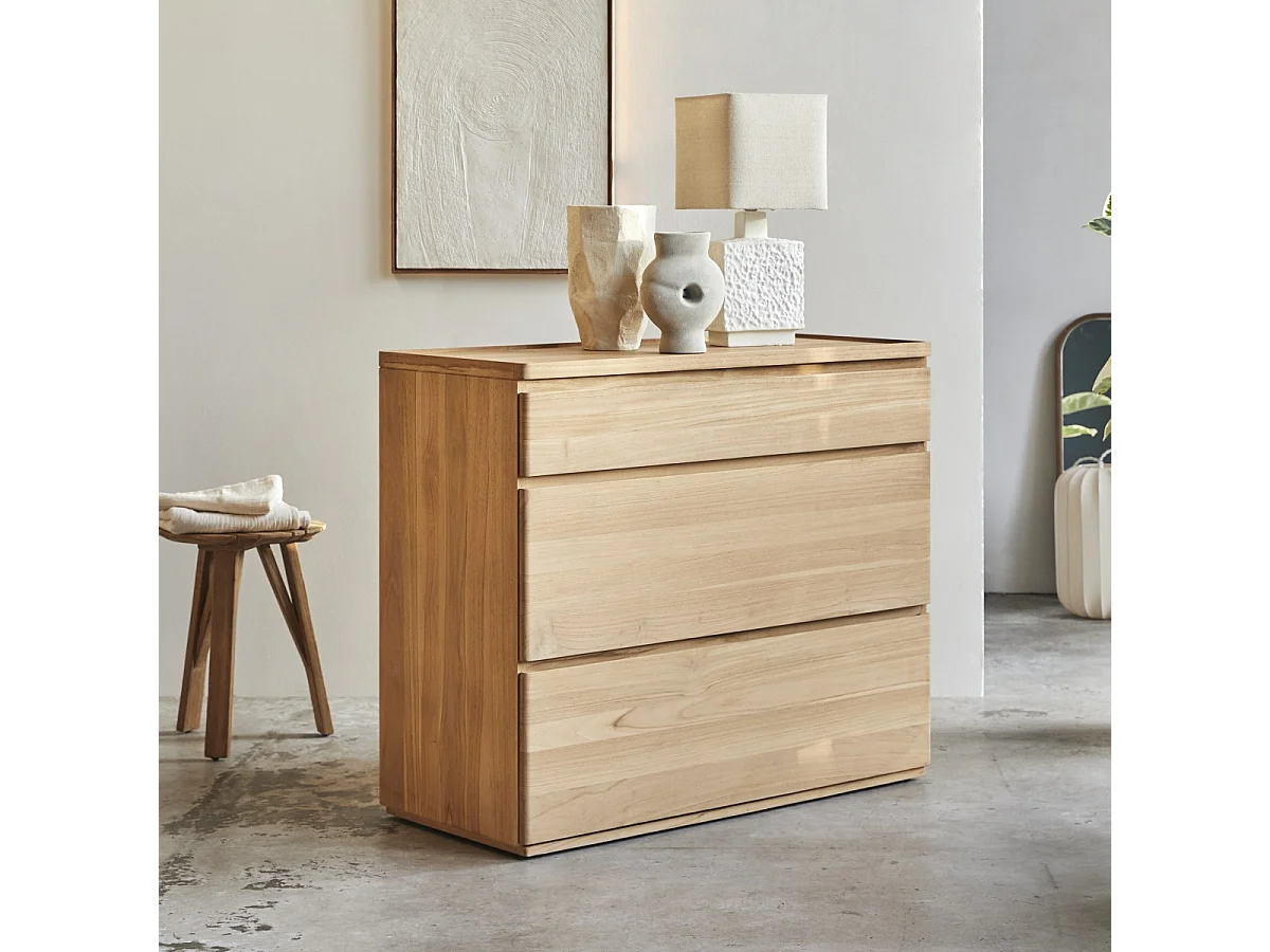 Kommode Nino aus massivem Teakholz