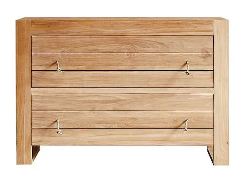 Cassettiera per bambini in legno di teak a 2 cassetti Minimalys