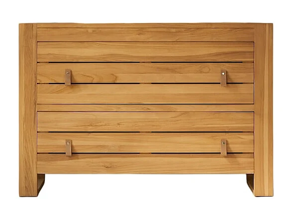 Cassettiera per bambini in legno di teak a 2 cassetti Minimalys