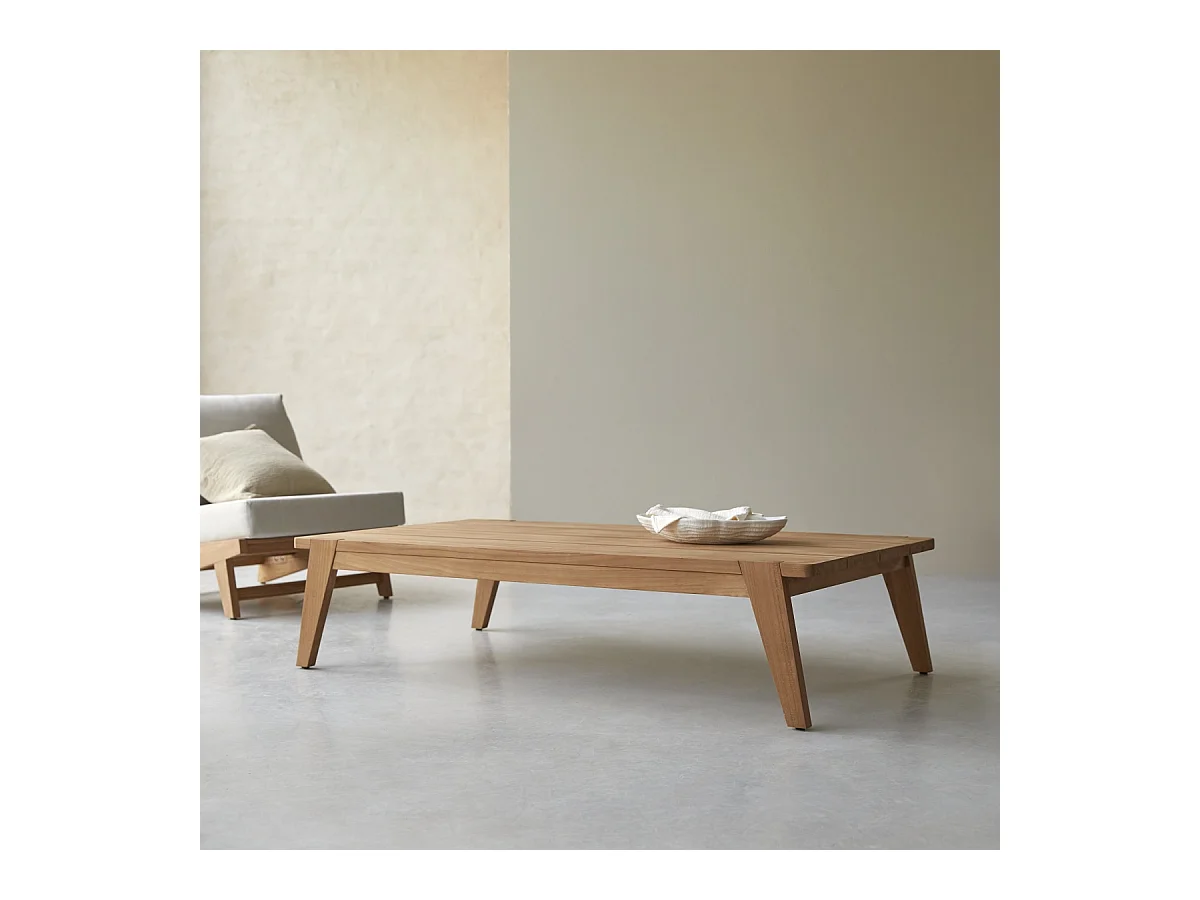 Wohnzimmer-Couchtisch Olia aus Teakholz