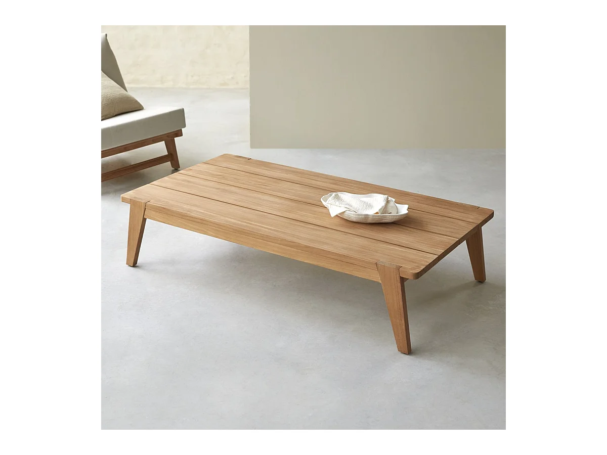 Wohnzimmer-Couchtisch Olia aus Teakholz