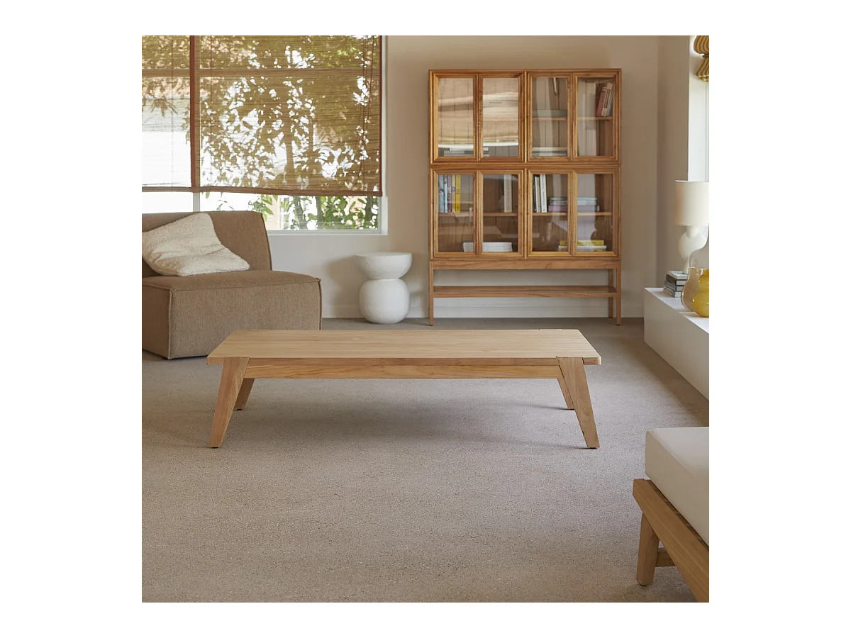 Wohnzimmer-Couchtisch Olia aus Teakholz