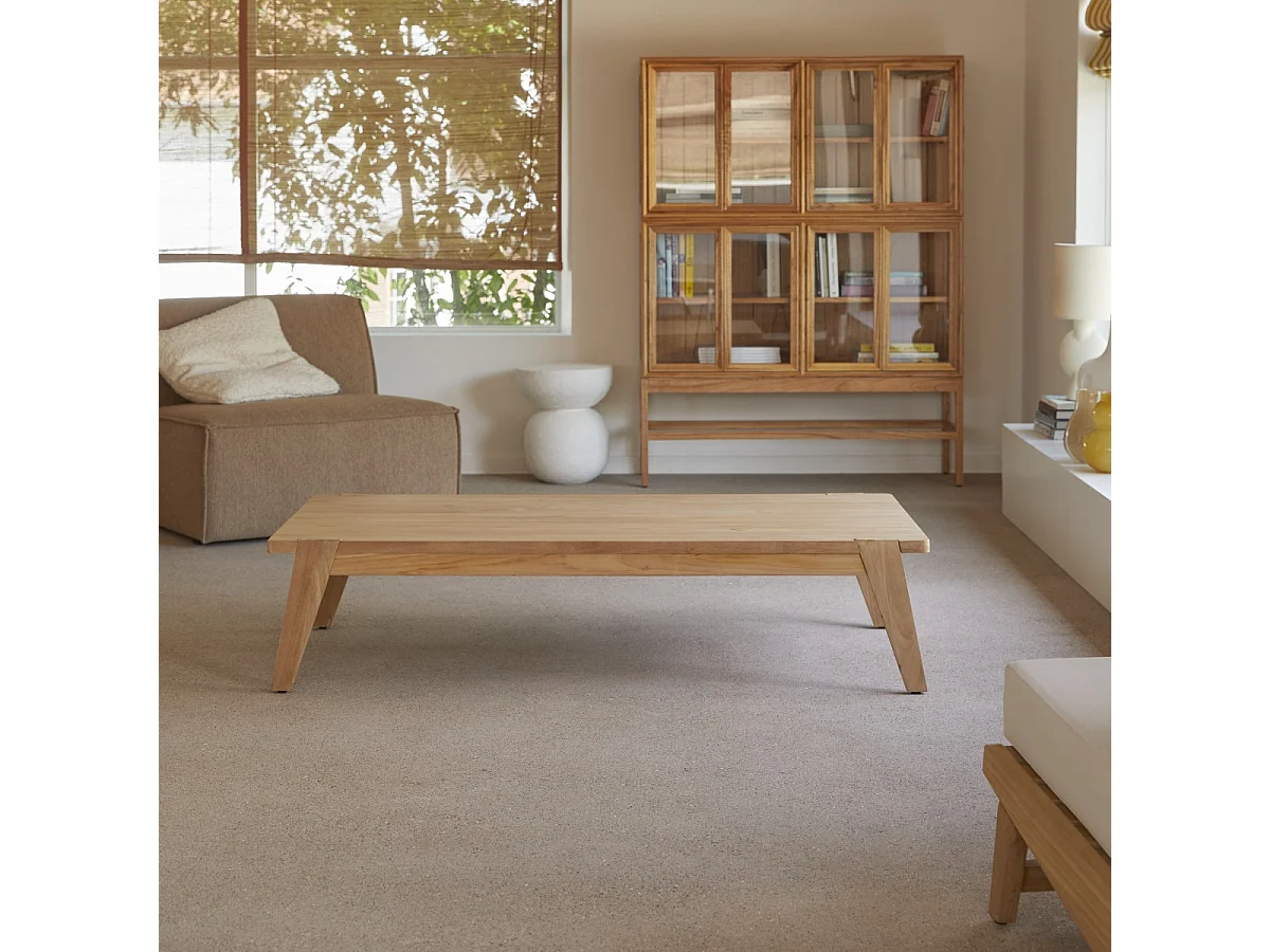 Wohnzimmer-Couchtisch Olia aus Teakholz