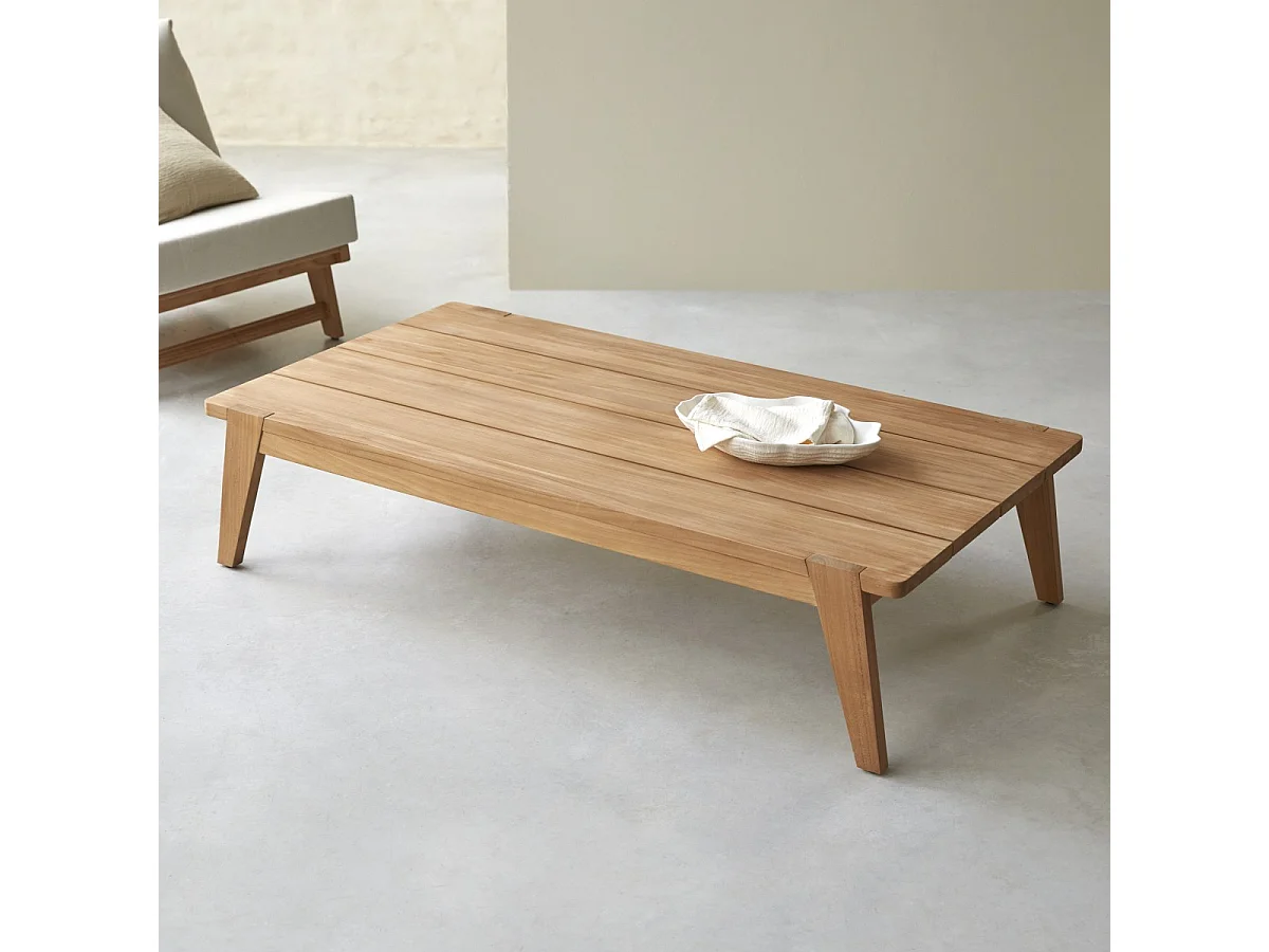 Wohnzimmer-Couchtisch Olia aus Teakholz