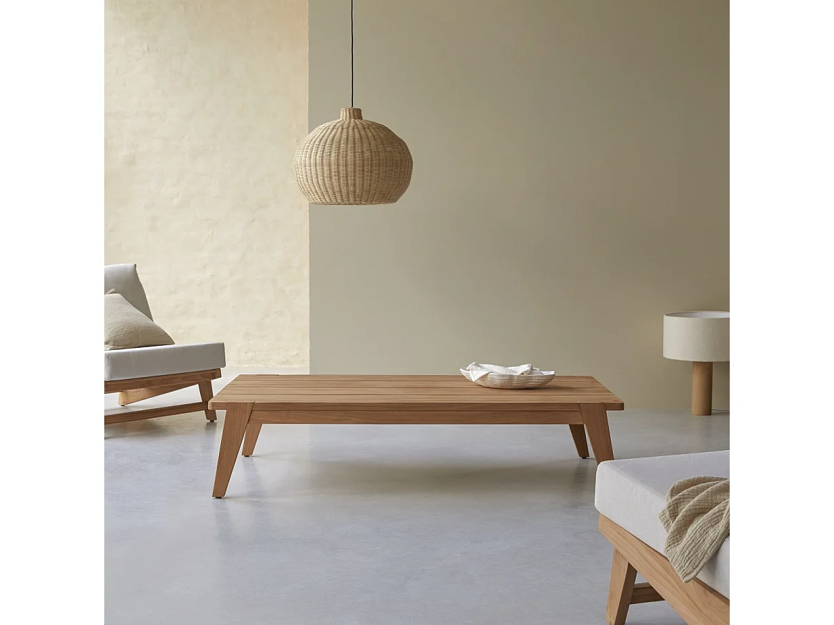 Wohnzimmer-Couchtisch Olia aus Teakholz