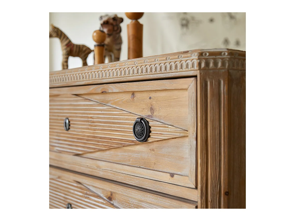 Cassettiera per bambini in pino massello riciclato 3 cassetti Emily