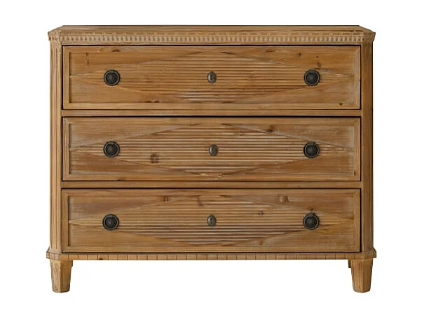 Kinderkommode aus massiver recycelter Pinie 3 Schubladen Emily