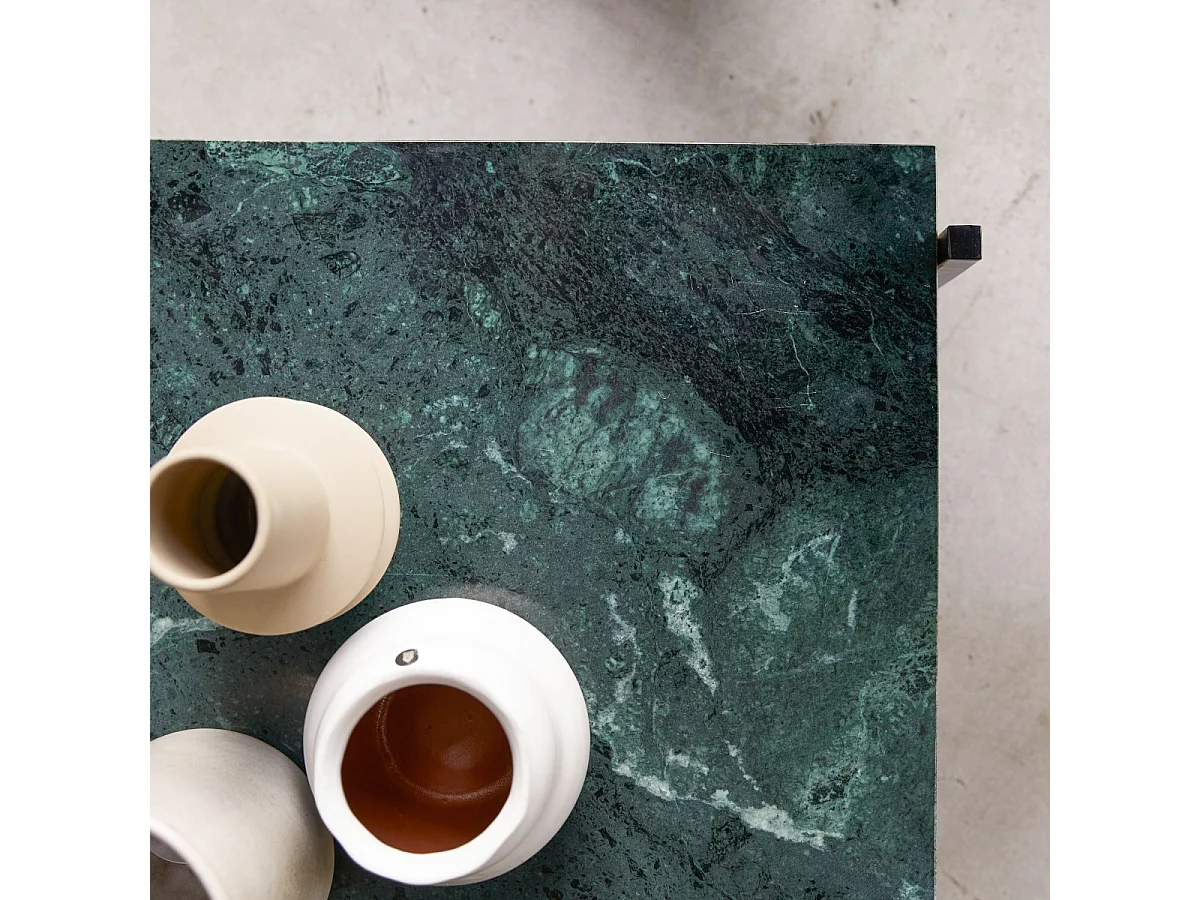 Tavolino basso in legno massello di acacia e marmo 130x65 Edit