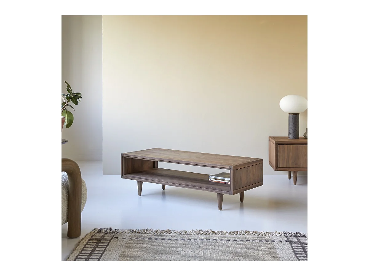 Couchtisch aus Nussbaumholz 120 x 50 Jonàk