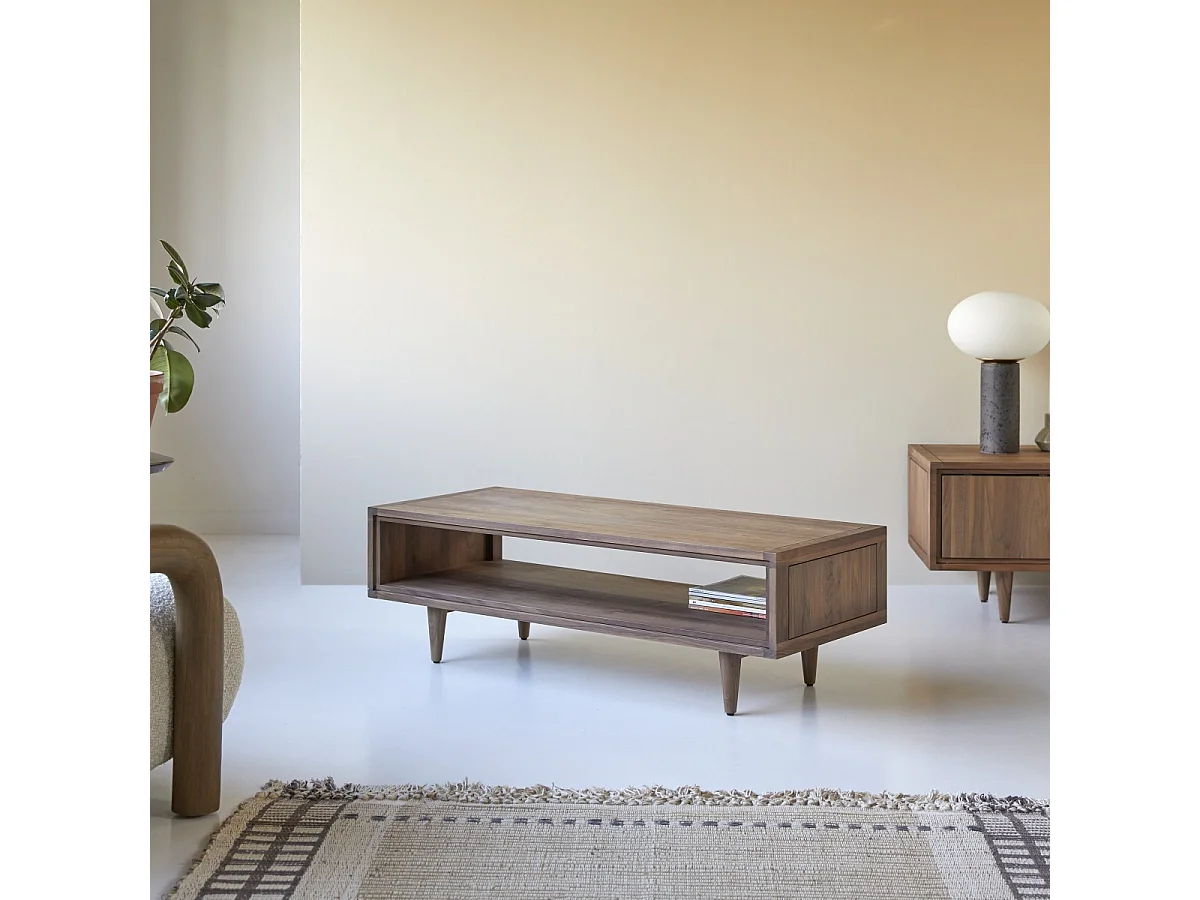 Table basse en bois de noyer 120x50 Jonàk