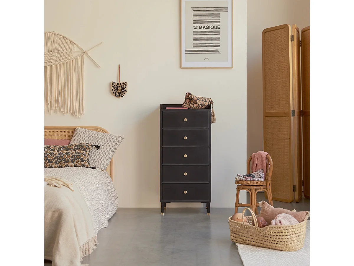 Cassettiera in metallo verniciato da 5 cassetti Anika